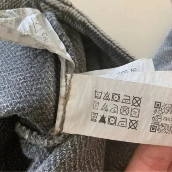 [⭐ PRICE FIRM] ZARA Denim Crossover Midi Skirt in Dark Gray Z1975 Medium M - Picture 12 of 16